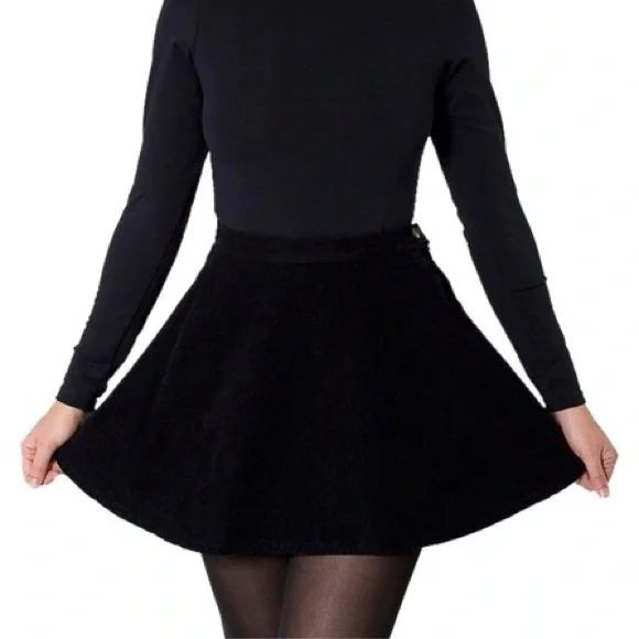 Black corduroy circle skirt best sale